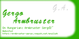 gergo armbruster business card